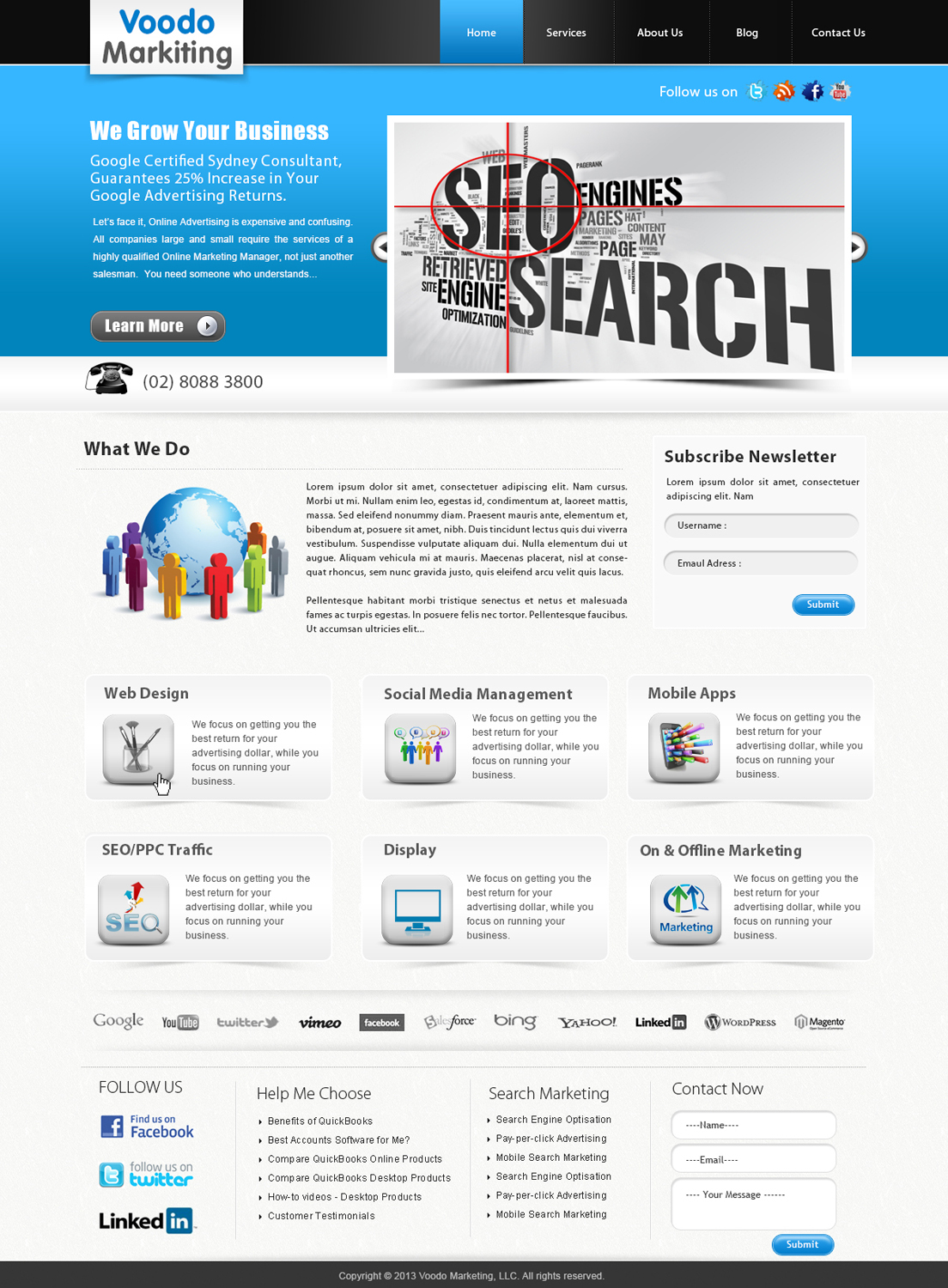 Web Design by webxvision for Voodo Marketing | Design #1412108