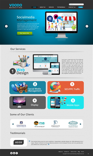 Web Design by pb for Voodo Marketing | Design: #1383304