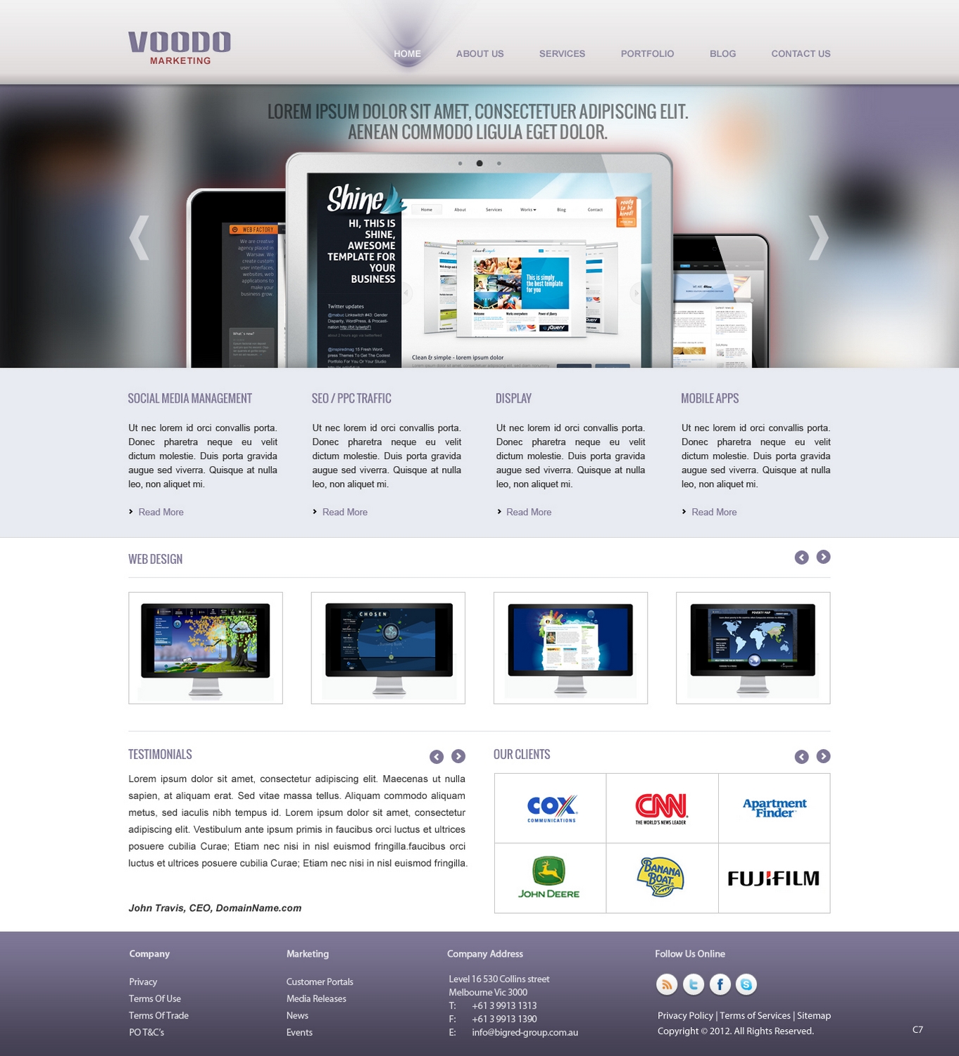 Web Design by pb for Voodo Marketing | Design #1383314