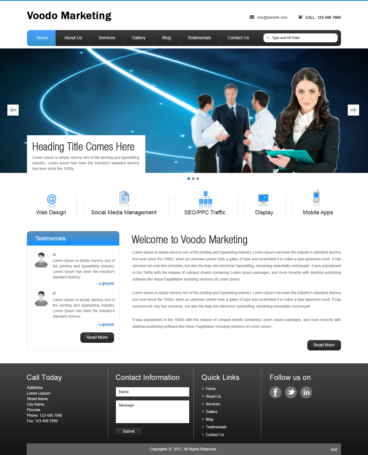 Web Design by pb for Voodo Marketing | Design #1383316