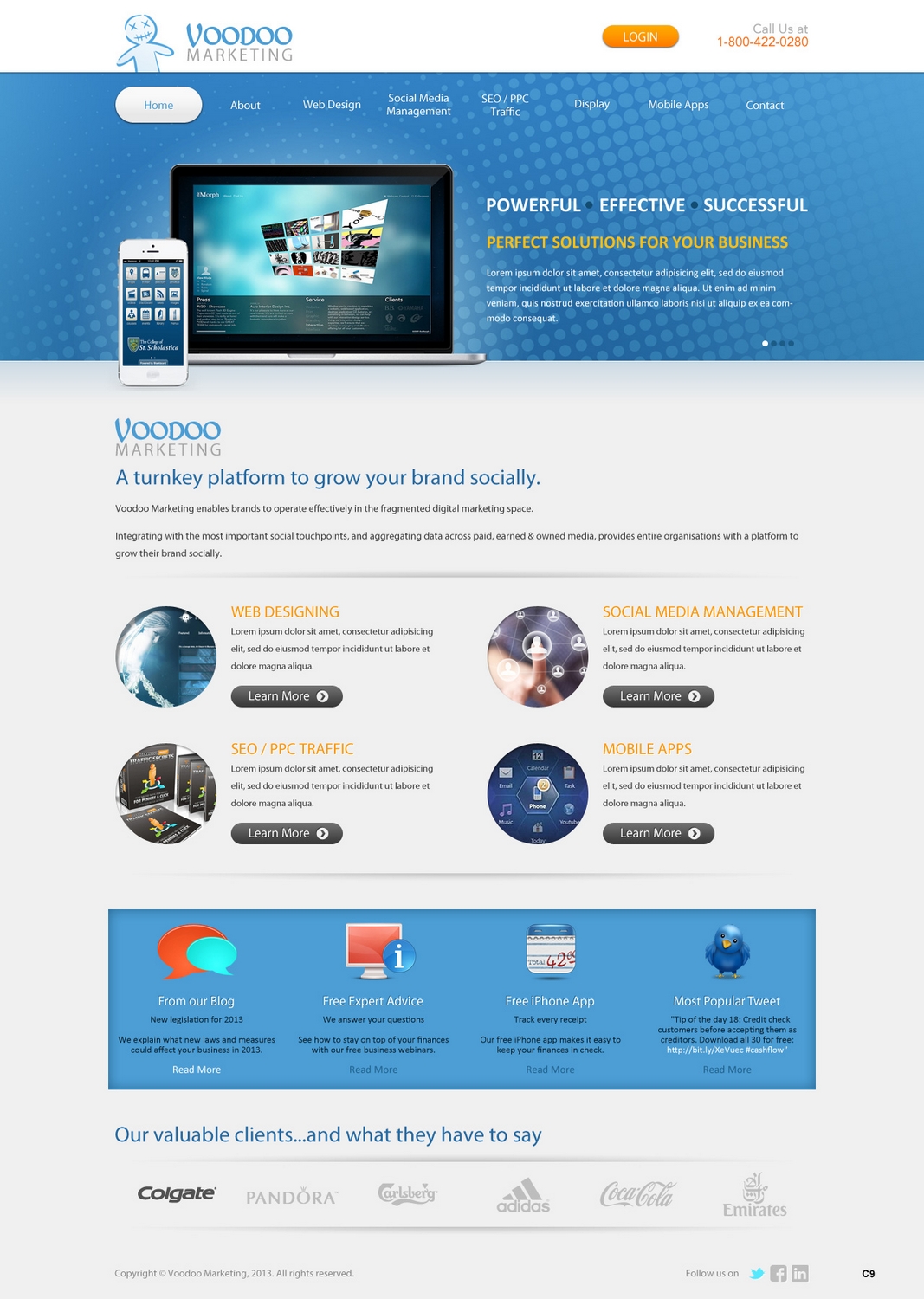 Web Design by pb for Voodo Marketing | Design #1383319