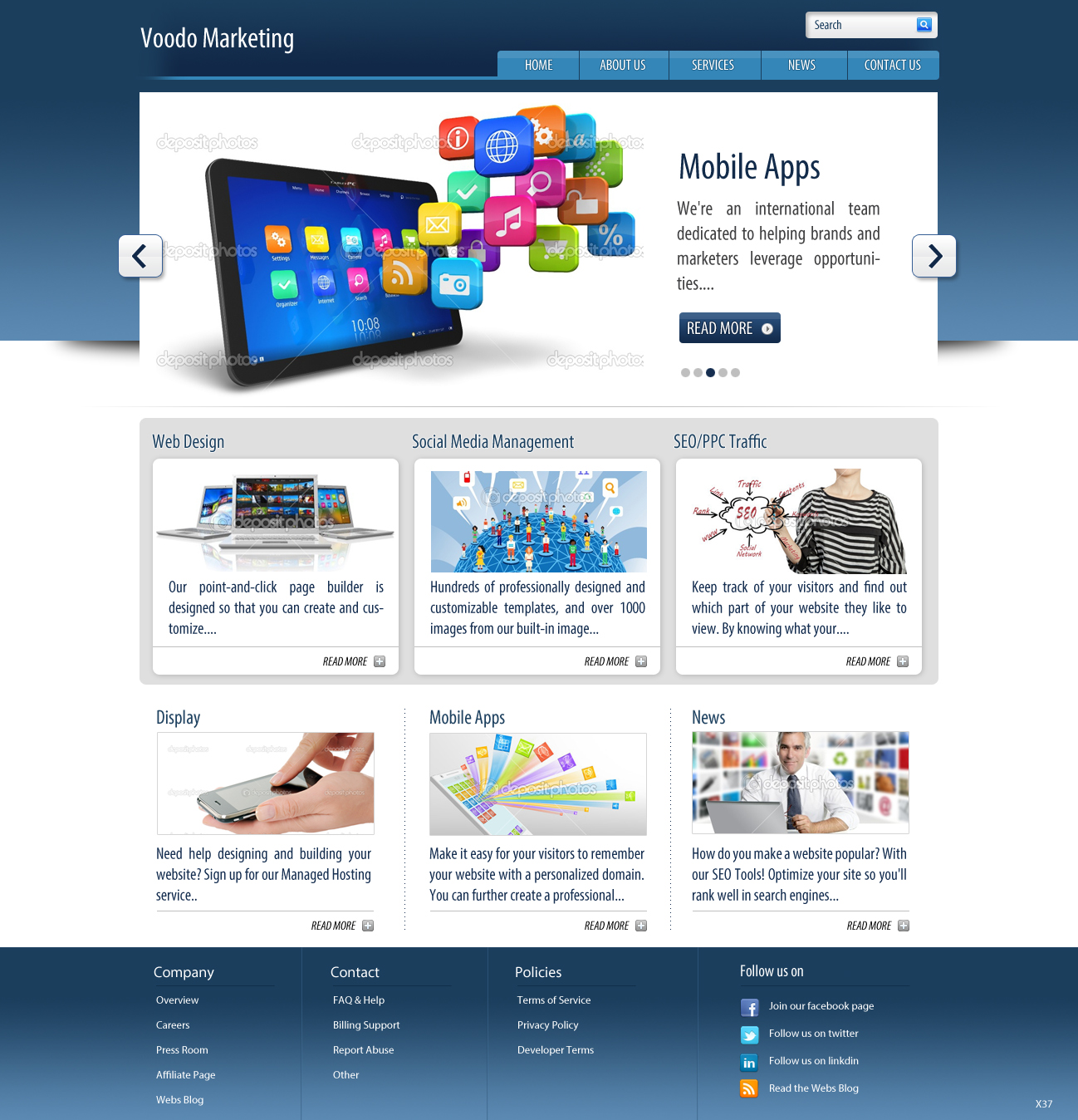 Web Design by pb for Voodo Marketing | Design #1384907