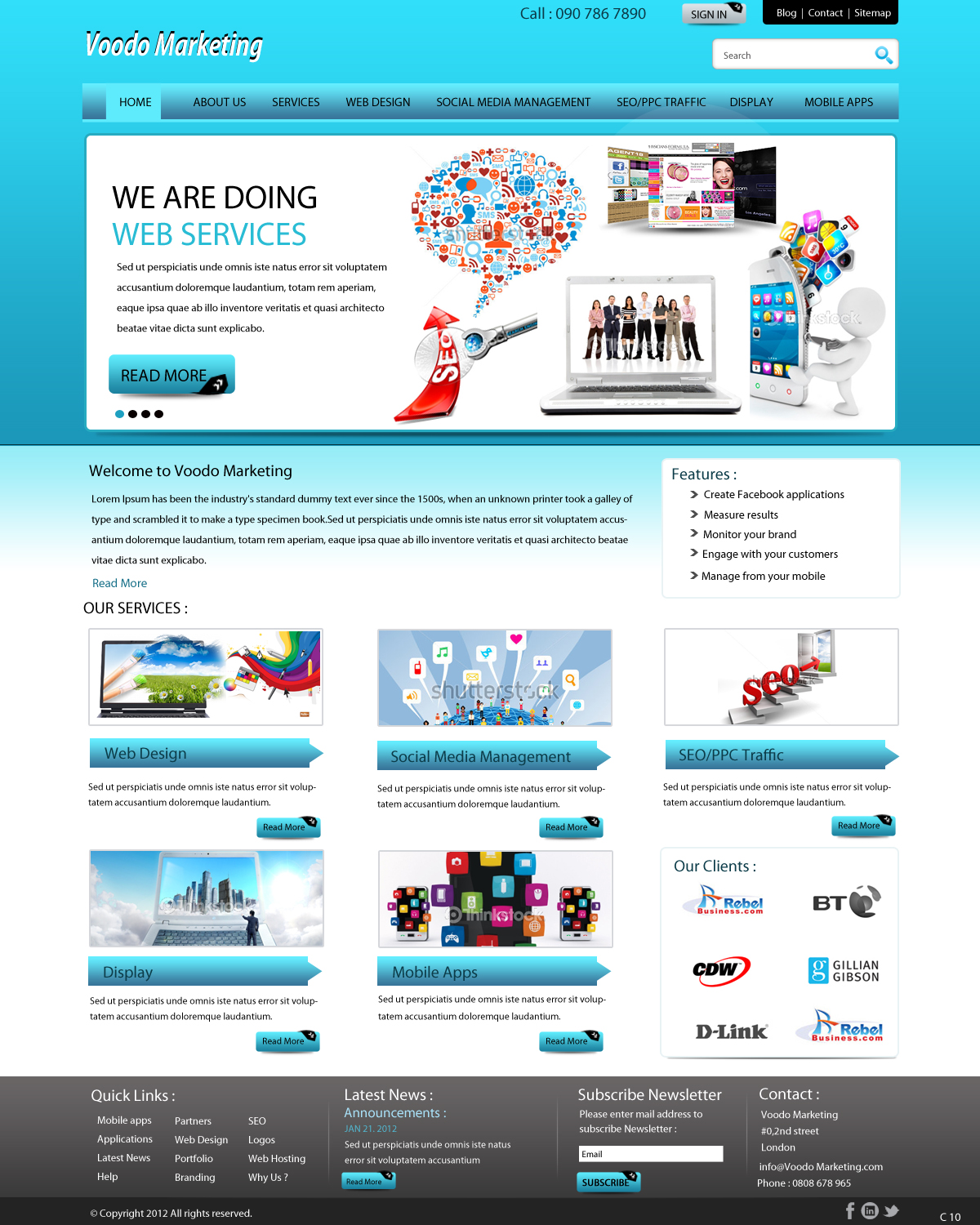 Web Design by pb for Voodo Marketing | Design #1388017