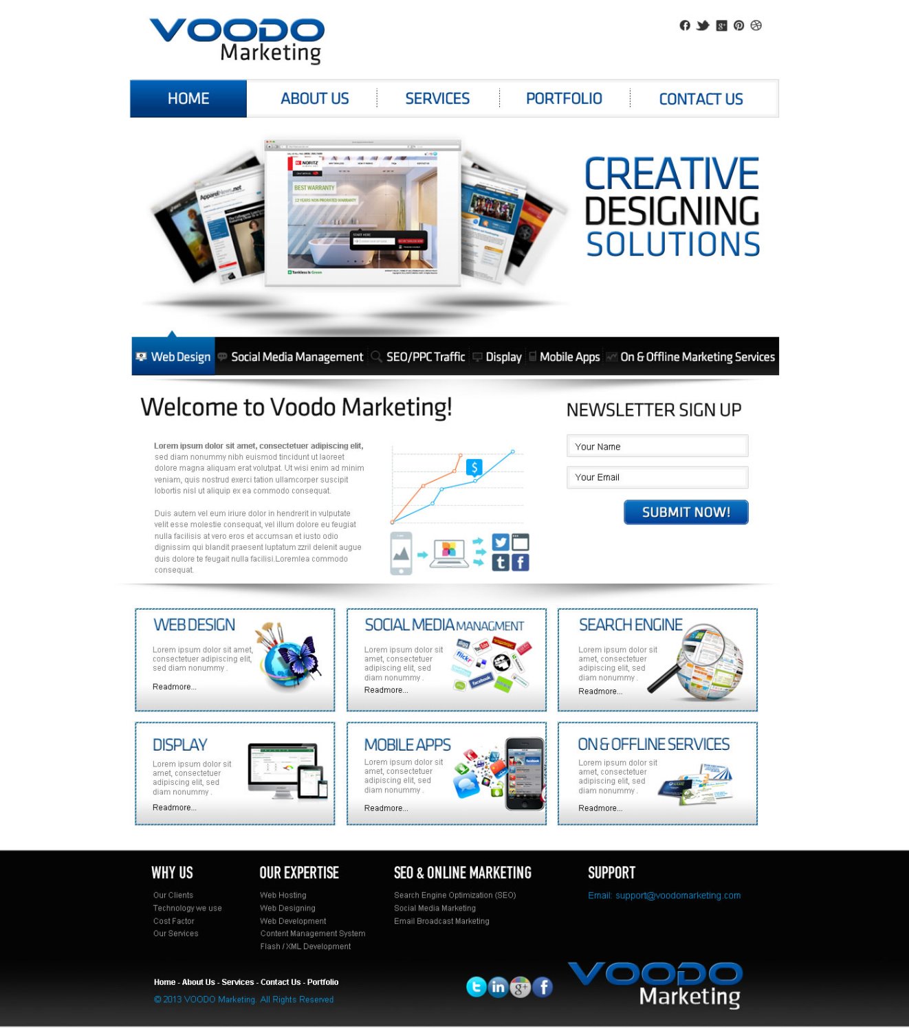Web Design by TechWise for Voodo Marketing | Design #1431494