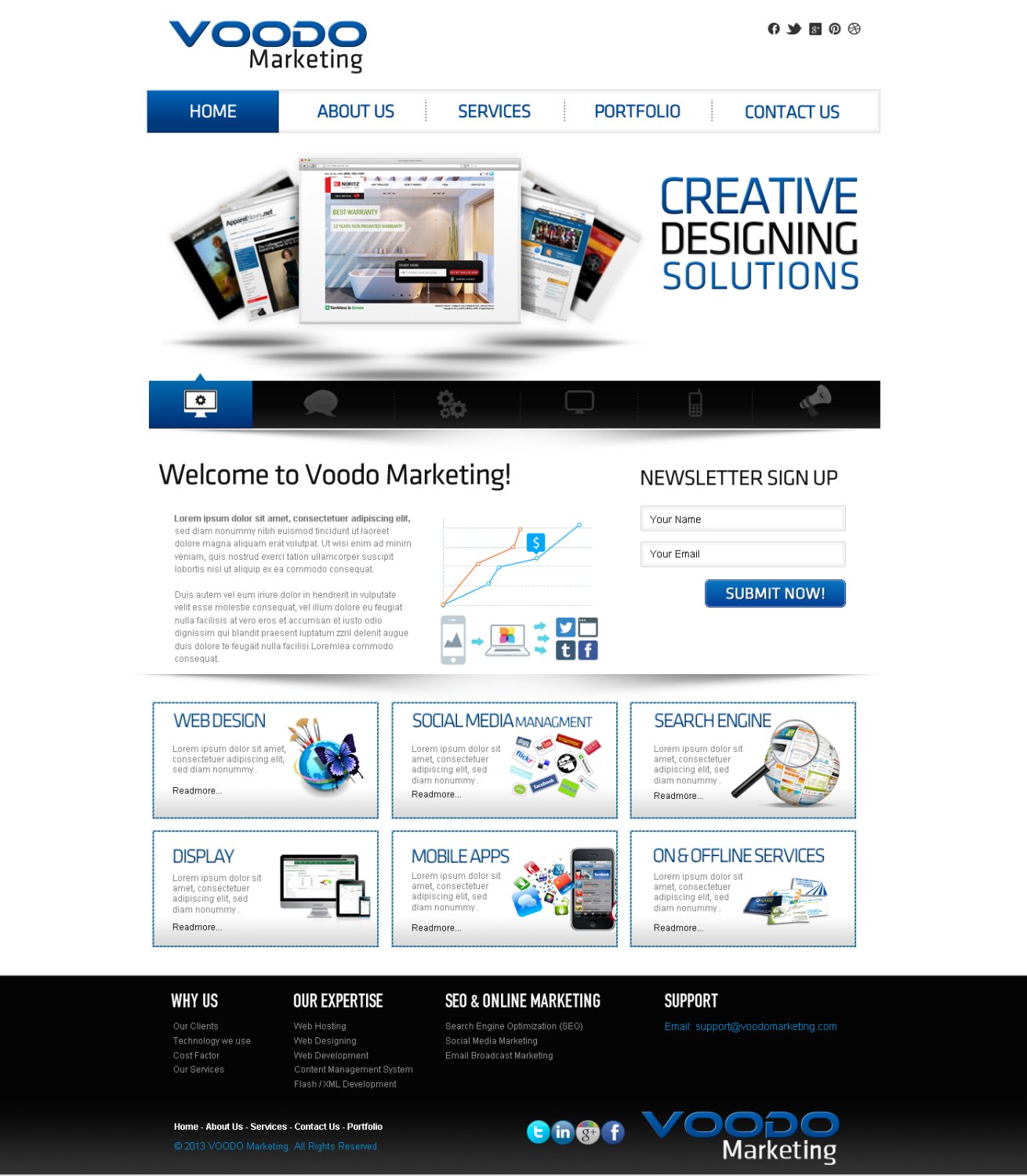Web Design by TechWise for Voodo Marketing | Design #1431503