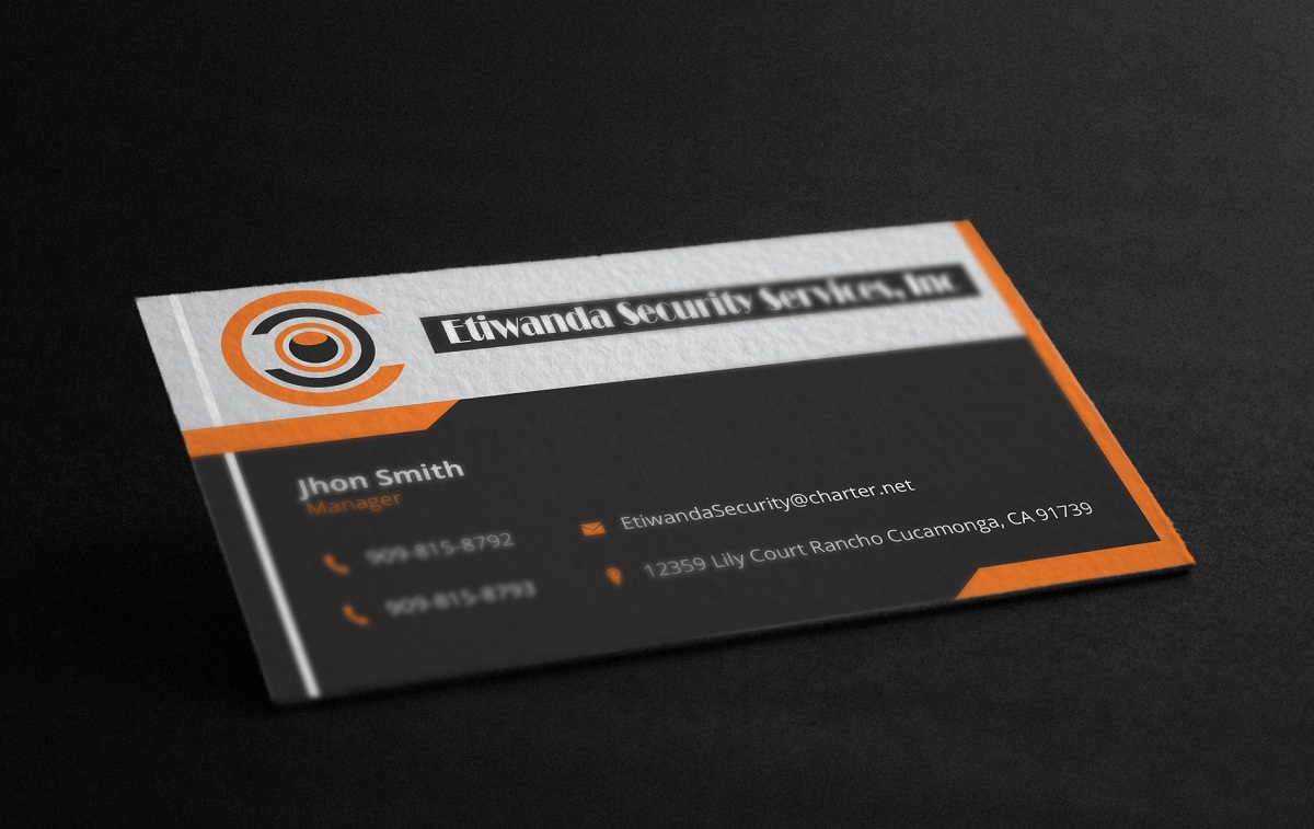 Business Card Design by Verified artistry (Design garden) for Etiwanda Security Services, Inc. | Design #4908301