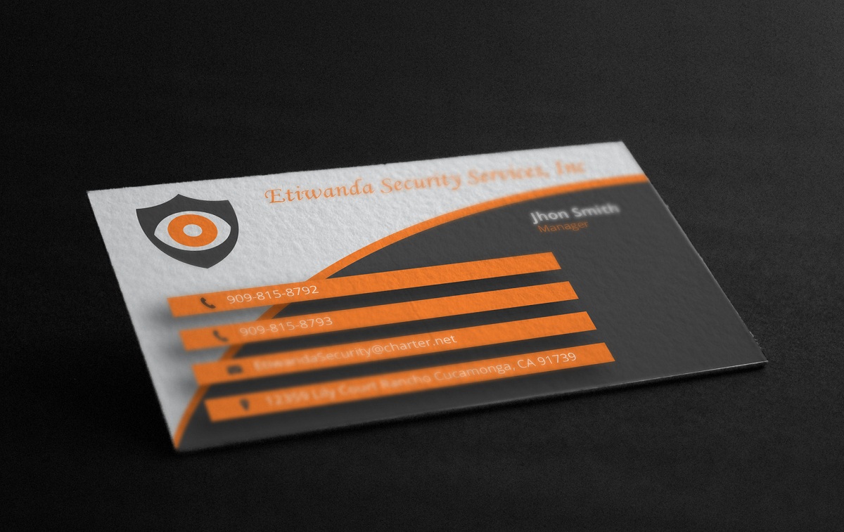 Business Card Design by Verified artistry for Etiwanda Security Services, Inc. | Design #4908312