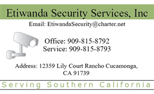 Business Card Design by PureDesign for Etiwanda Security Services, Inc. | Design: #4970392