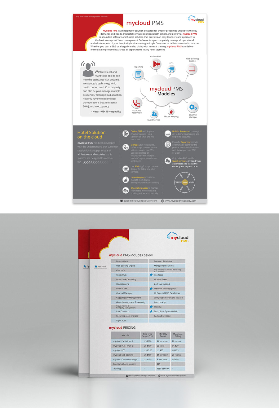 Design de Brochure par EDEN B. DESIGN pour mycloud/www.mycloudhospitality.com | Design #4978178