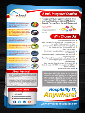 Brochure Design by ESolz Technologies for mycloud/www.mycloudhospitality.com | Design #4941617