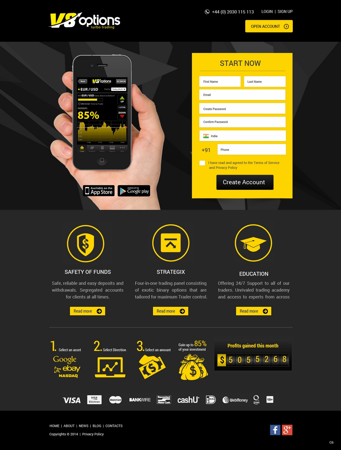 Trade Landing Page Design for a Company by pb | Design #4909582
