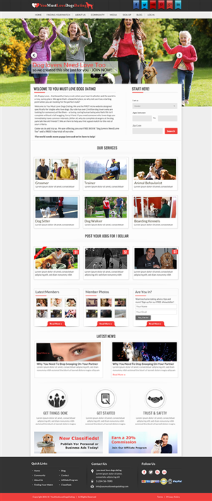 Dog Lovers Classified page built, need great designs!!! Glorified Craigslist | Web Design par Sbss