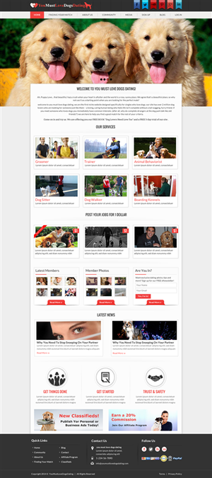 Web Design by Mac Ruskin for You Must Love Dogs Dating LLC | Design: #4921601