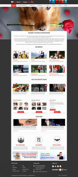Web Design by Mac Ruskin for You Must Love Dogs Dating LLC | Design: #4921603