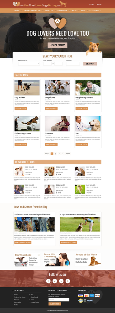 Web-Design von aloksai für You Must Love Dogs Dating LLC | Design #4913854