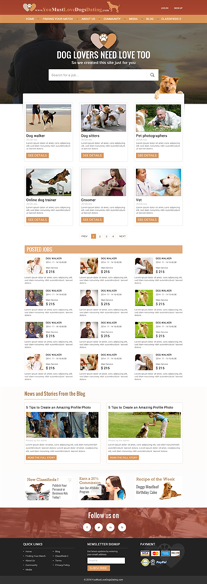 Web Design by aloksai for You Must Love Dogs Dating LLC | Design: #4914265