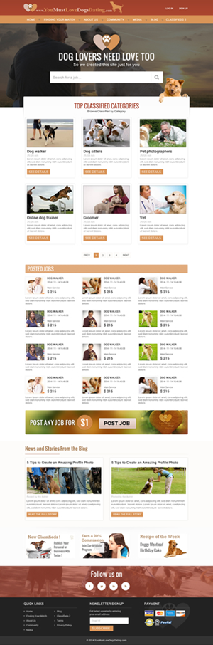 Web Design by aloksai for You Must Love Dogs Dating LLC | Design: #4915201