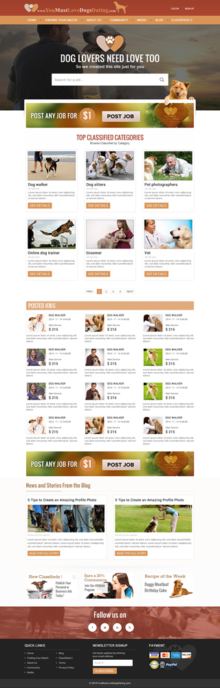 Web Design by aloksai for You Must Love Dogs Dating LLC | Design #4921034