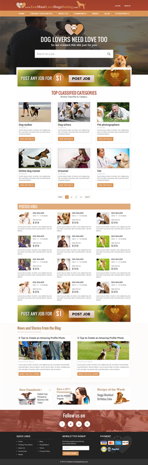Web Design by aloksai for You Must Love Dogs Dating LLC | Design: #4921034