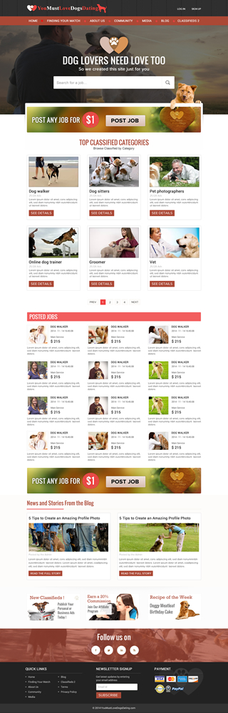 Web Design by aloksai for You Must Love Dogs Dating LLC | Design #4928485