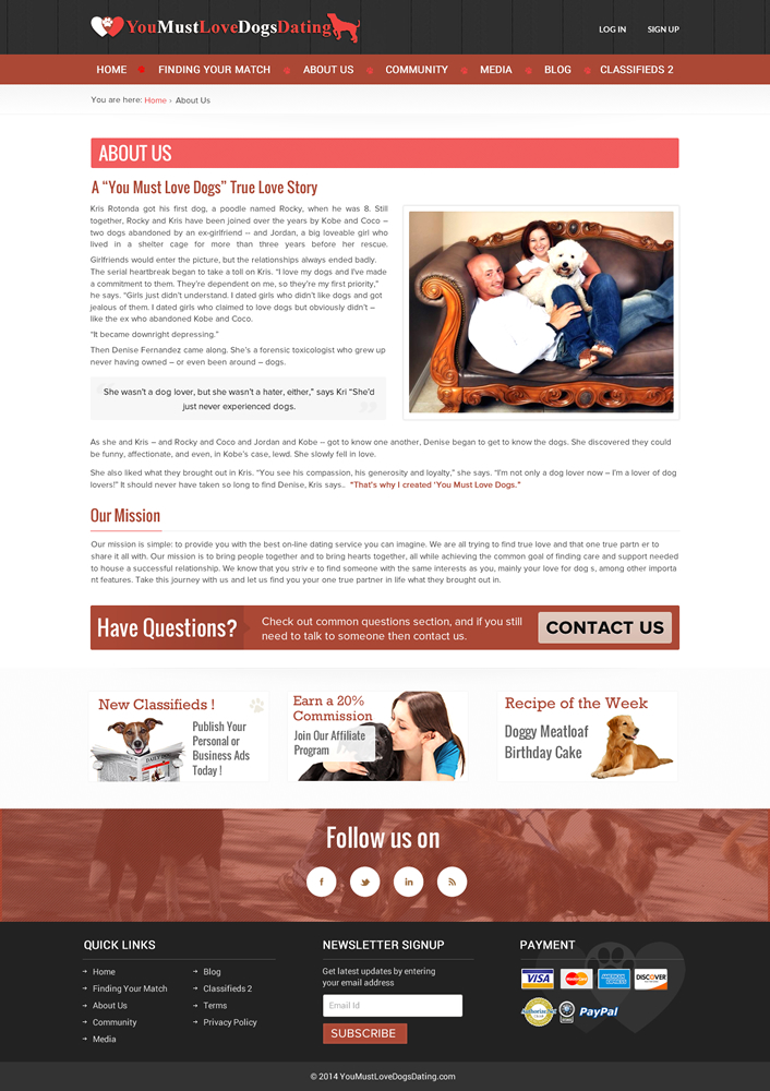 Web-Design von aloksai für You Must Love Dogs Dating LLC | Design #4928491