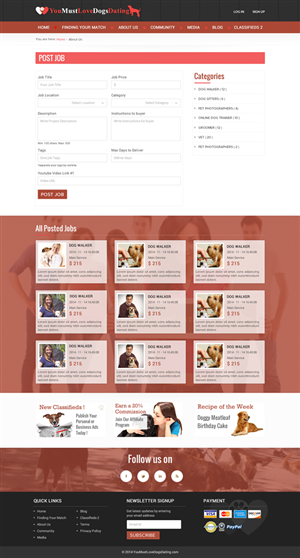 Web Design by aloksai for You Must Love Dogs Dating LLC | Design: #4928497