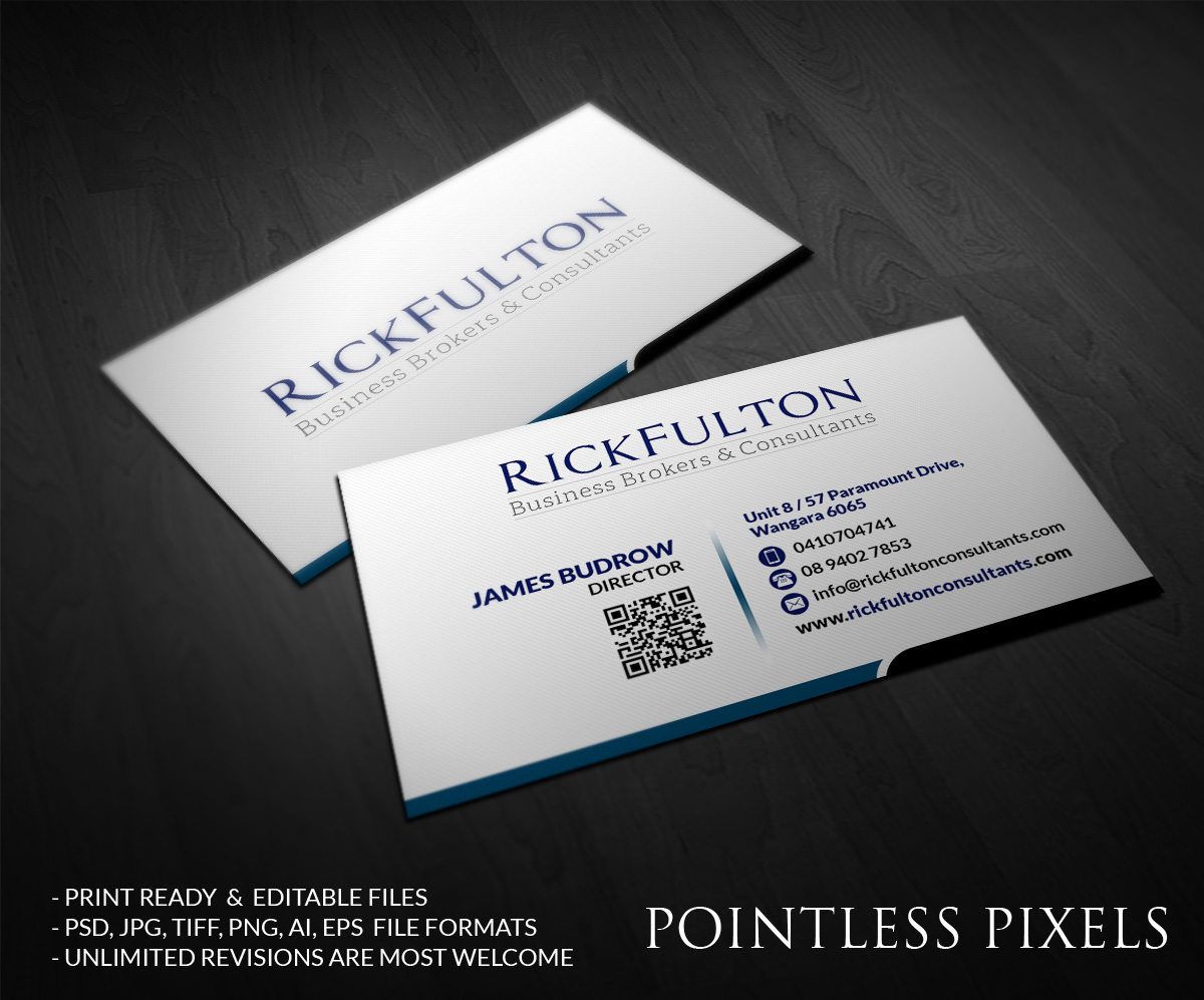 Design de Carte par Pointless Pixels India pour Rick Fulton Business Brokers & Consultants | Design #4898885