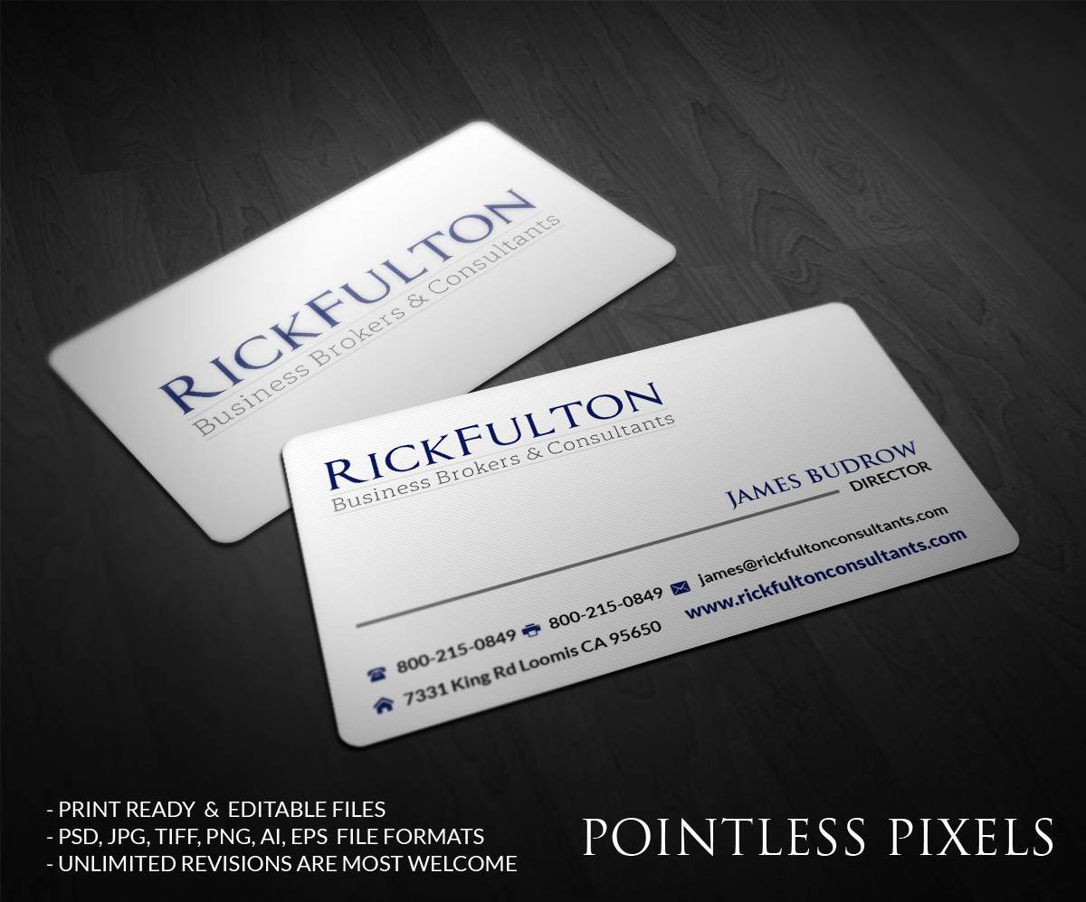 Design de Carte par Pointless Pixels India pour Rick Fulton Business Brokers & Consultants | Design #4899019