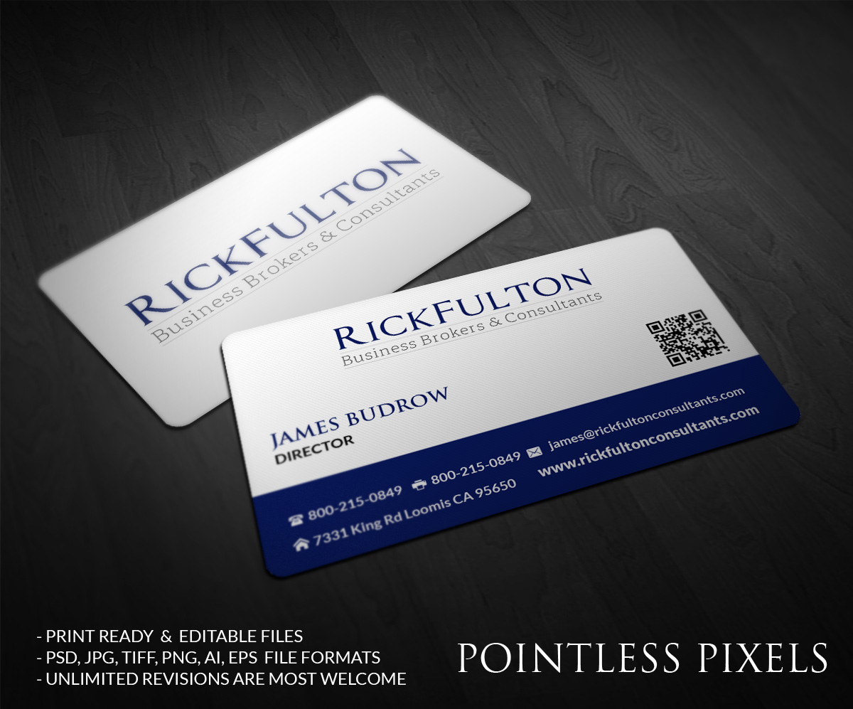 Design de Carte par Pointless Pixels India pour Rick Fulton Business Brokers & Consultants | Design #4899022