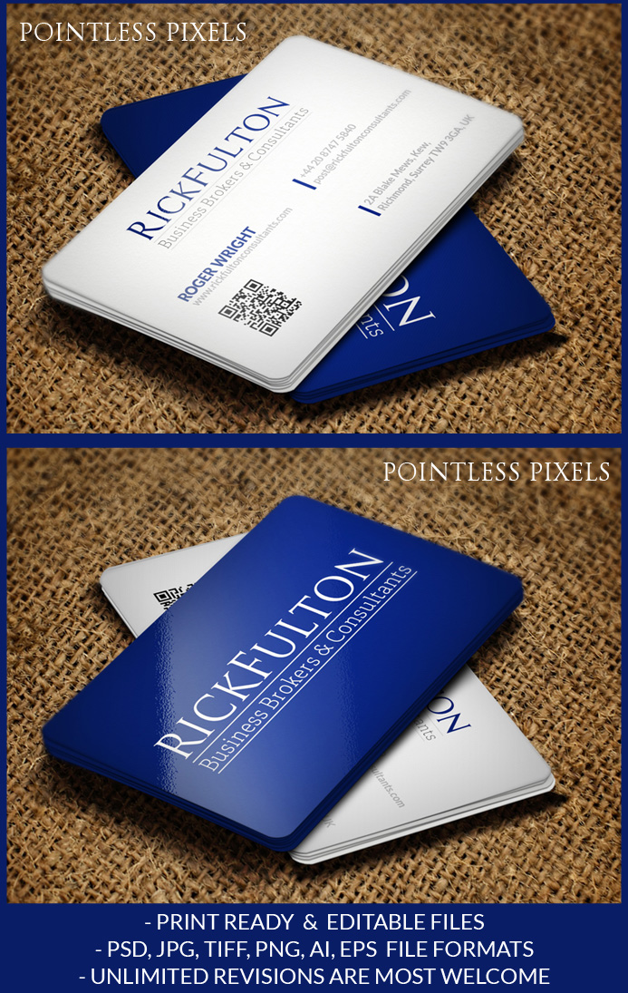 Design de Carte par Pointless Pixels India pour Rick Fulton Business Brokers & Consultants | Design #4899218