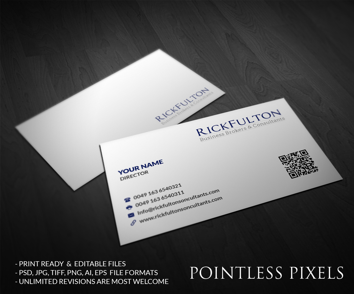 Design de Carte par Pointless Pixels India pour Rick Fulton Business Brokers & Consultants | Design #4899238