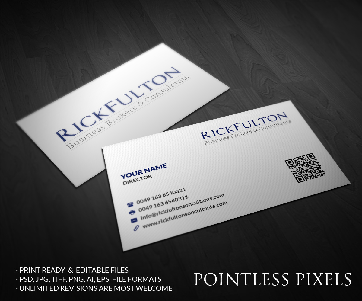 Design de Carte par Pointless Pixels India pour Rick Fulton Business Brokers & Consultants | Design #4899245
