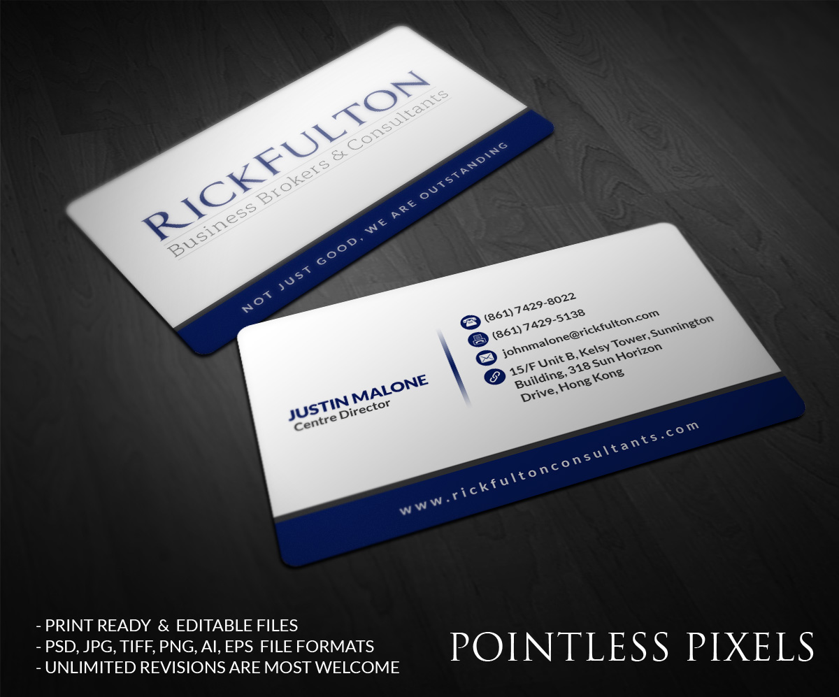 Design de Carte par Pointless Pixels India pour Rick Fulton Business Brokers & Consultants | Design #4901081