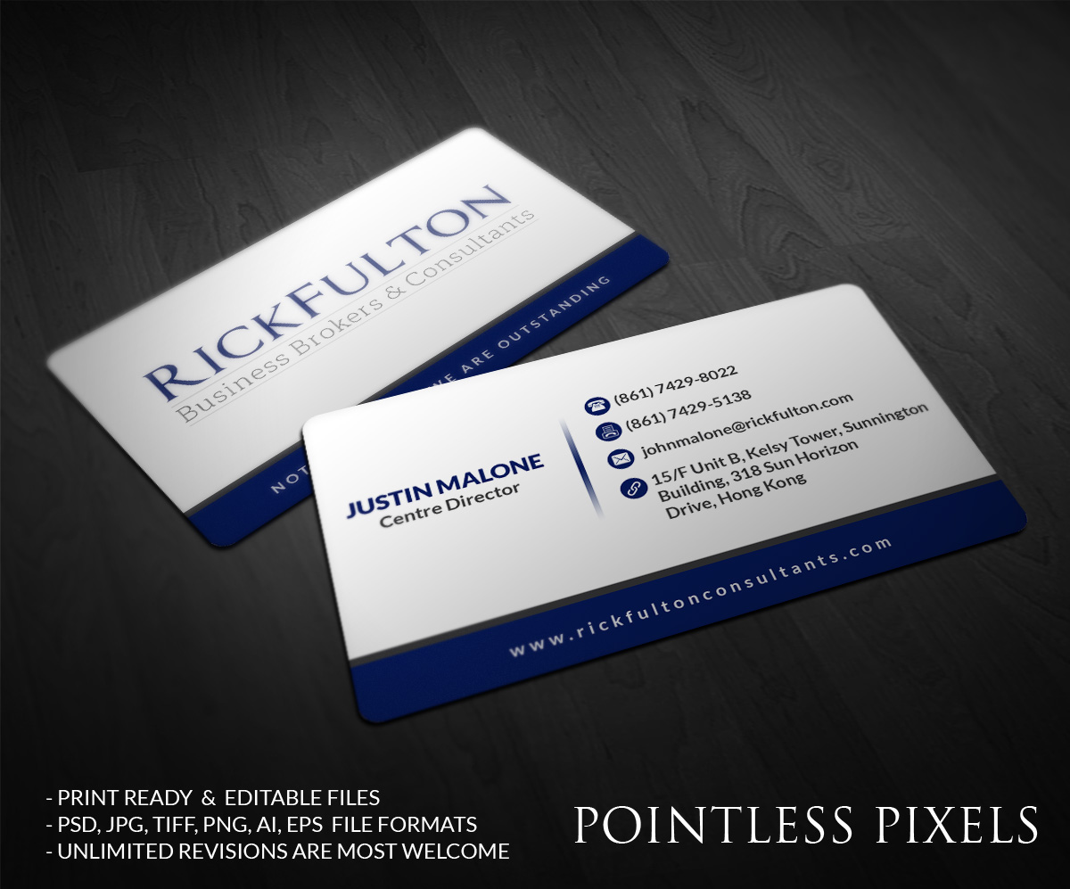 Design de Carte par Pointless Pixels India pour Rick Fulton Business Brokers & Consultants | Design #4901089