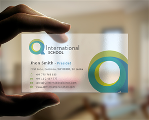Business Card Design by Eggo May P for Q International School | Design #4945116