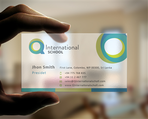 Visitenkarten-Design von Eggo May P für Q International School | Design: #4945118