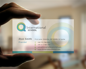 Visitenkarten-Design von Eggo May P für Q International School | Design: #4945120