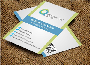 Visitenkarten-Design von AwsomeD für Q International School | Design: #4899465
