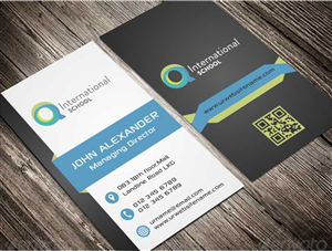 Visitenkarten-Design von AwsomeD für Q International School | Design: #4899472