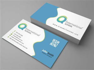 Business Card Design by AwsomeD for Q International School | Design #4899474