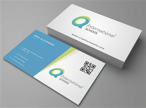 Visitenkarten-Design von AwsomeD für Q International School | Design: #4899477
