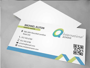 Visitenkarten-Design von AwsomeD für Q International School | Design: #4899482