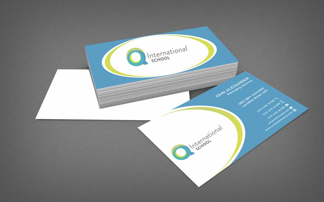 Business Card Design by szabist for Q International School | Design #4899804