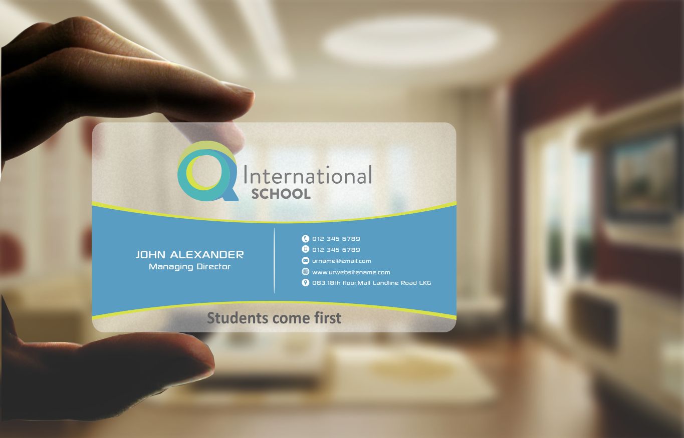 Business Card Design by szabist for Q International School | Design #5038587