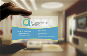 Business Card Design by szabist for Q International School | Design: #5062494