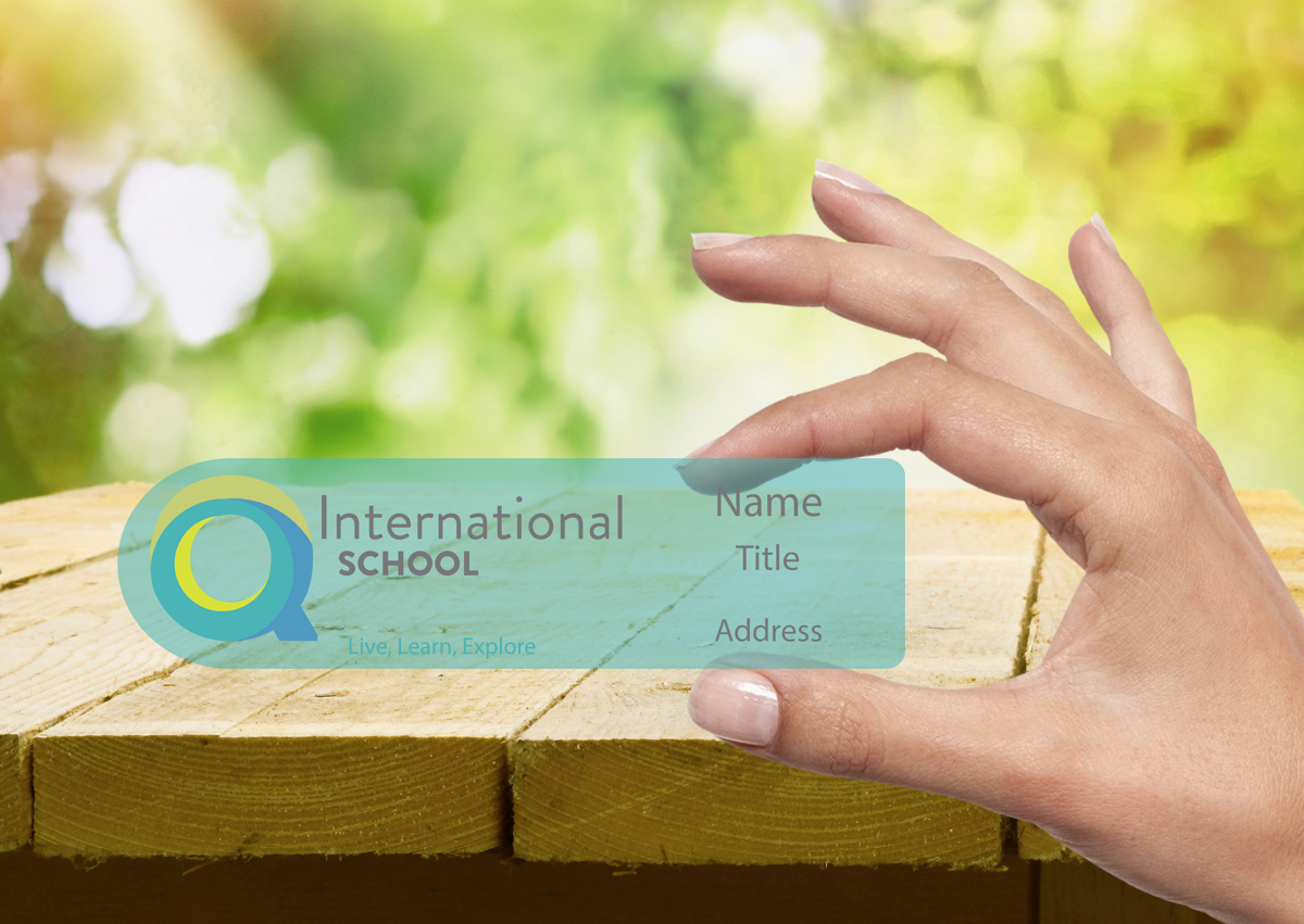 Business Card Design by Designs by Audra for Q International School | Design #4930085