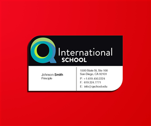 Business Card Design by DZINO for Q International School | Design: #4968576