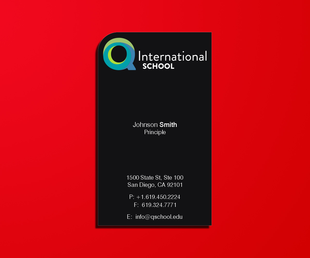 Business Card Design by DZINO for Q International School | Design #4968581