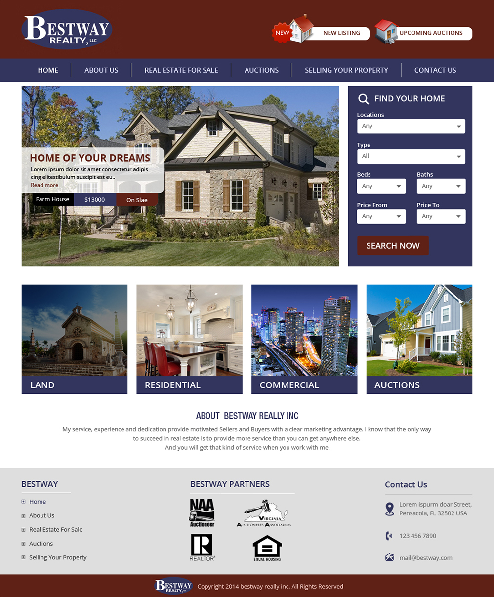 Wordpress Design by Creative Usha for AuctionServices.com, Inc. | Design #4914900