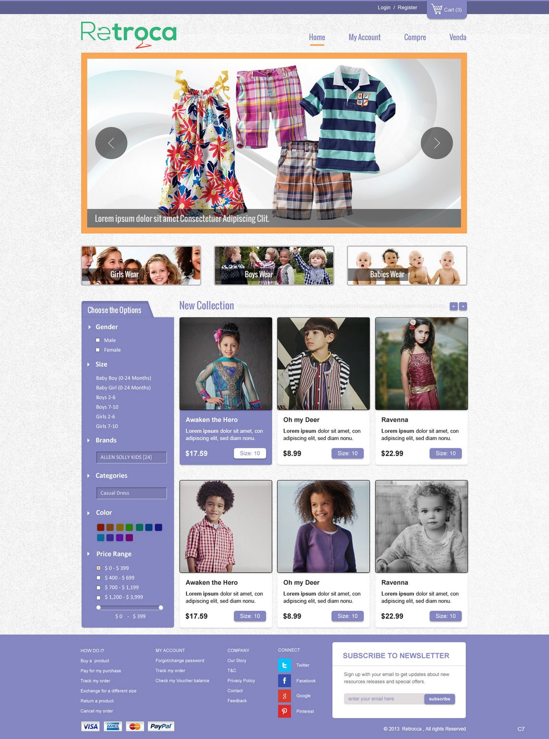 Web Design by pb for Retroca.com | Design #1424349